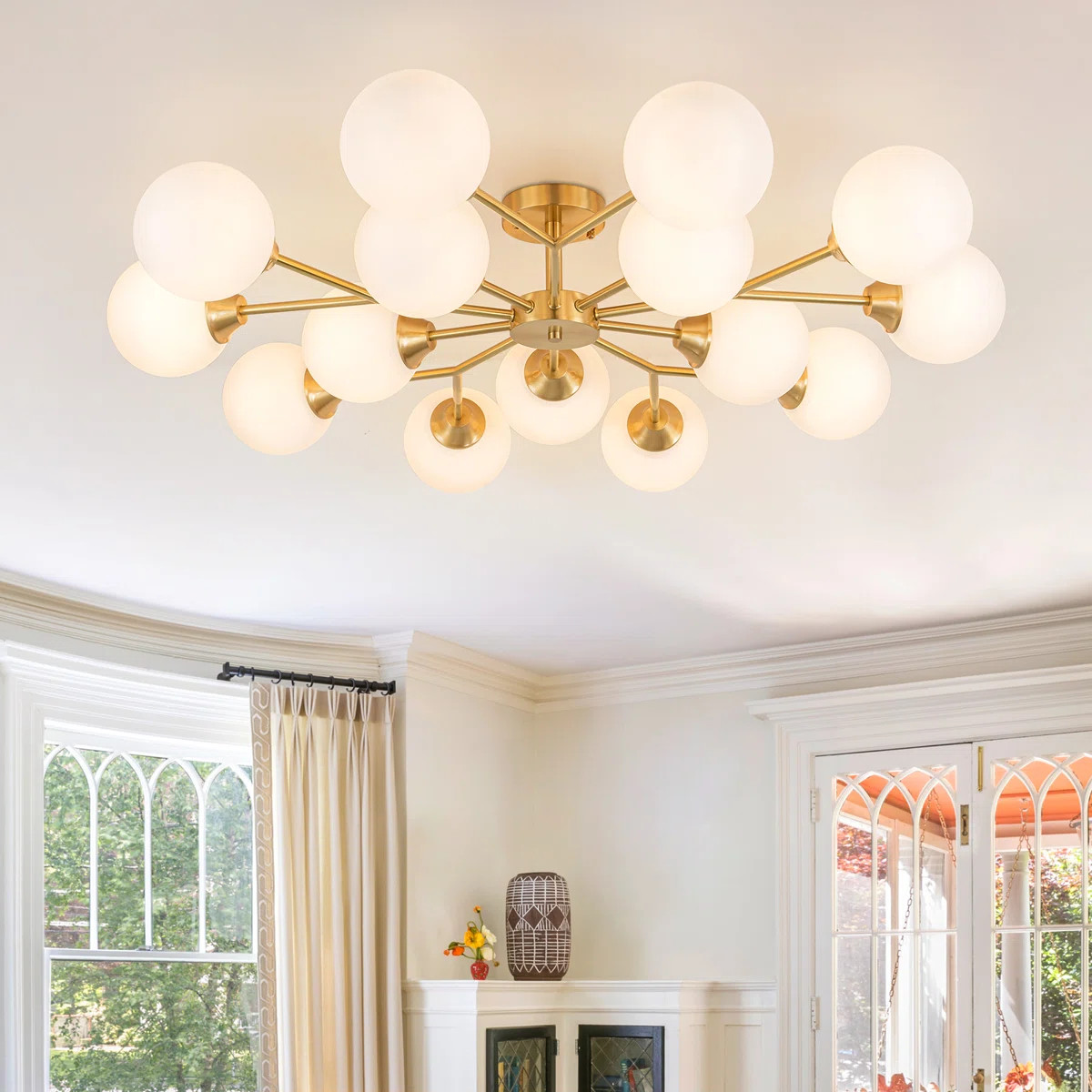 Murtie Glass Semi Flush Mount | Wayfair North America