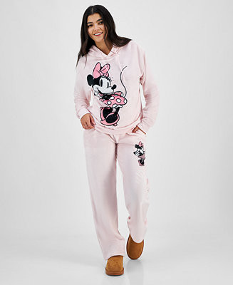 Juniors Plush Fleece Minnie Graphic Hoodie & Sweatpants | Macy's