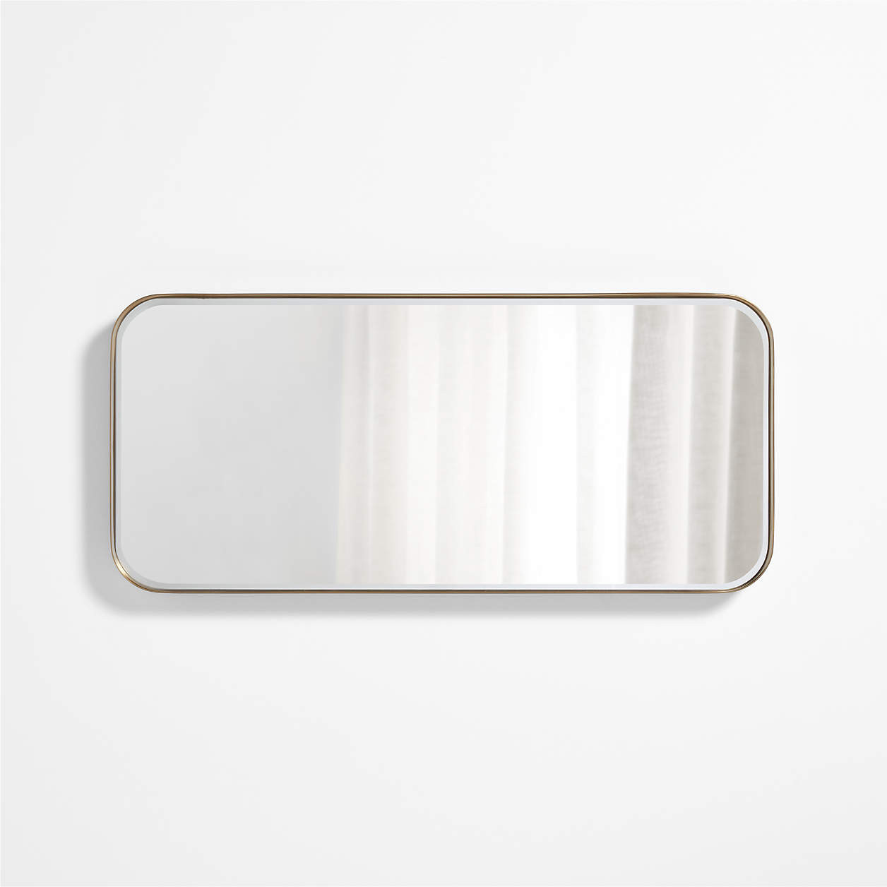 Edge Brass Metal Wide Depth Wall Mirror 19"x42" + Reviews | Crate & Barrel | Crate & Barrel