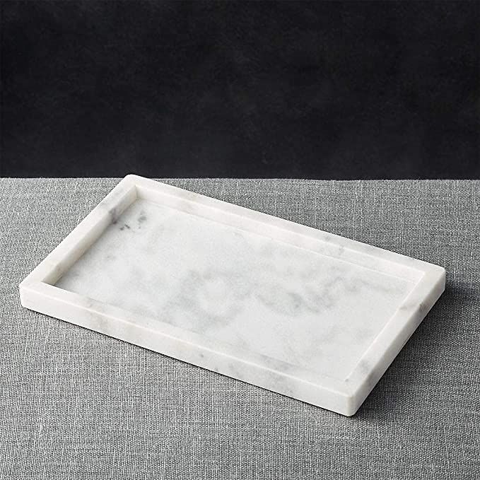 INA KI Natural Marble Serving | Counter Top | Vanity Organizer | Bath , Multipurpose Tray (White)... | Amazon (US)