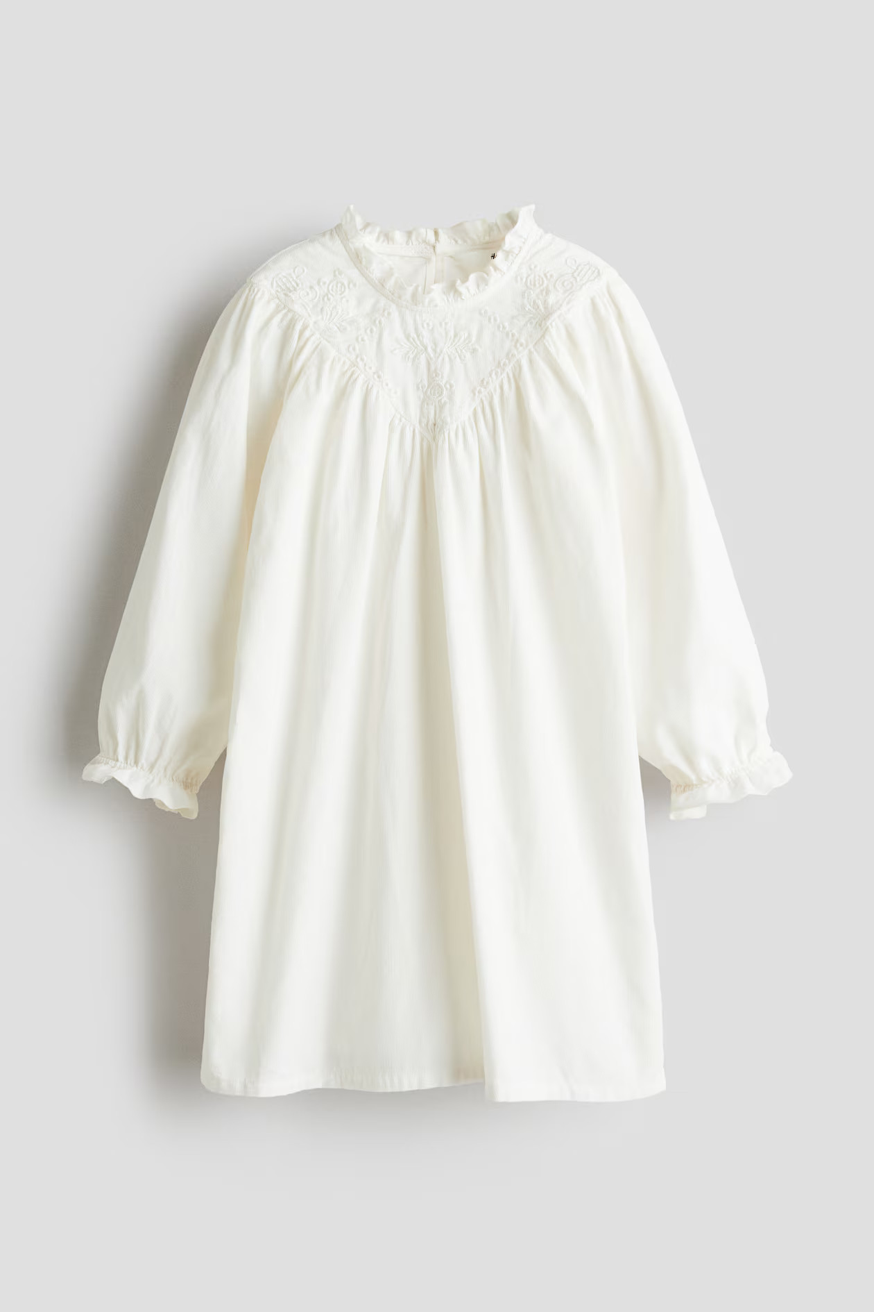 Ruffle-Trimmed Cotton Corduroy Dress | H&M (US + CA)