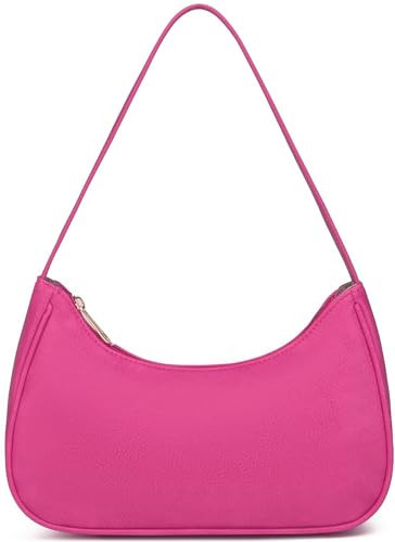 Afashor Shoulder Bags for Women Vegan Leather Hobo Sling Tote Handbag Retro Clutch Purse with Zipper Closure Lychee-pink | Amazon (US)