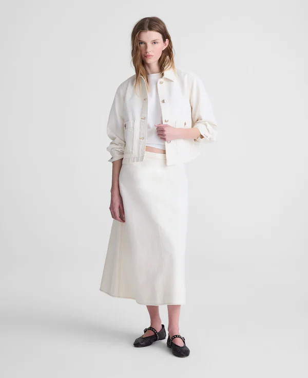 Airy Denim Slip Midi Skirt | Madewell