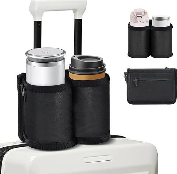 Luggage Cup Holder for Suitcases,Free Hands,Travel Must Haves, Adjustable for Different Sizes of ... | Amazon (US)