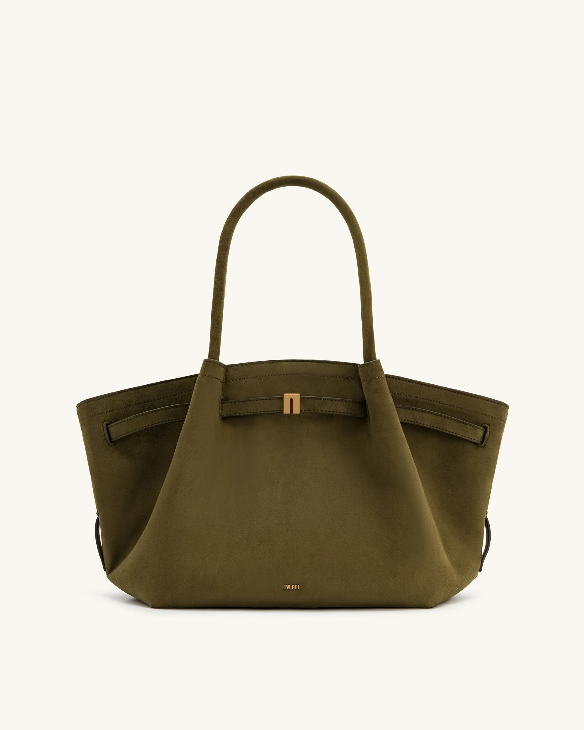 Hana Medium Faux Suede Tote Bag - Dark Olive | JW PEI US