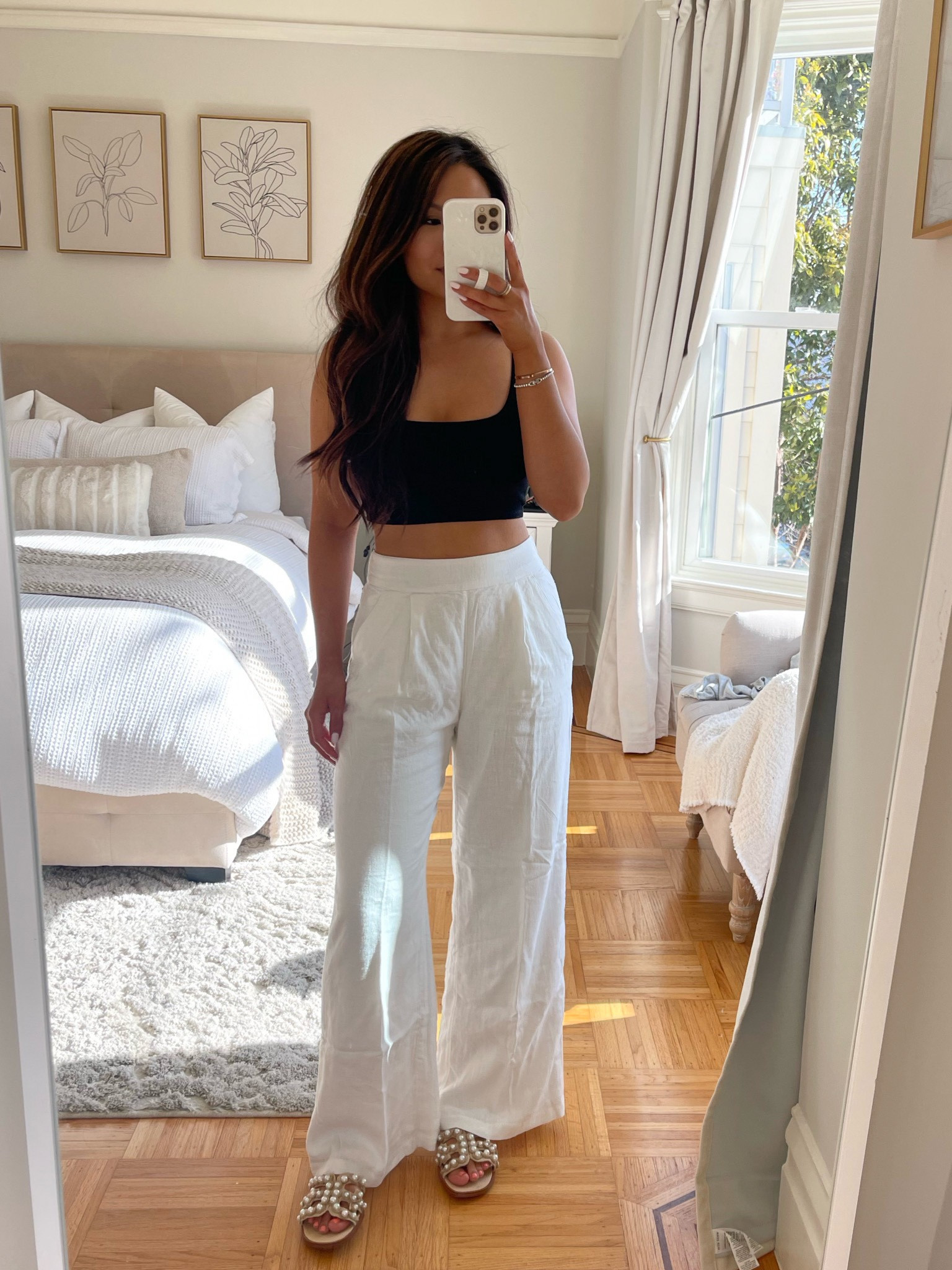 100% European Linen Wide Leg Pant curated on LTK