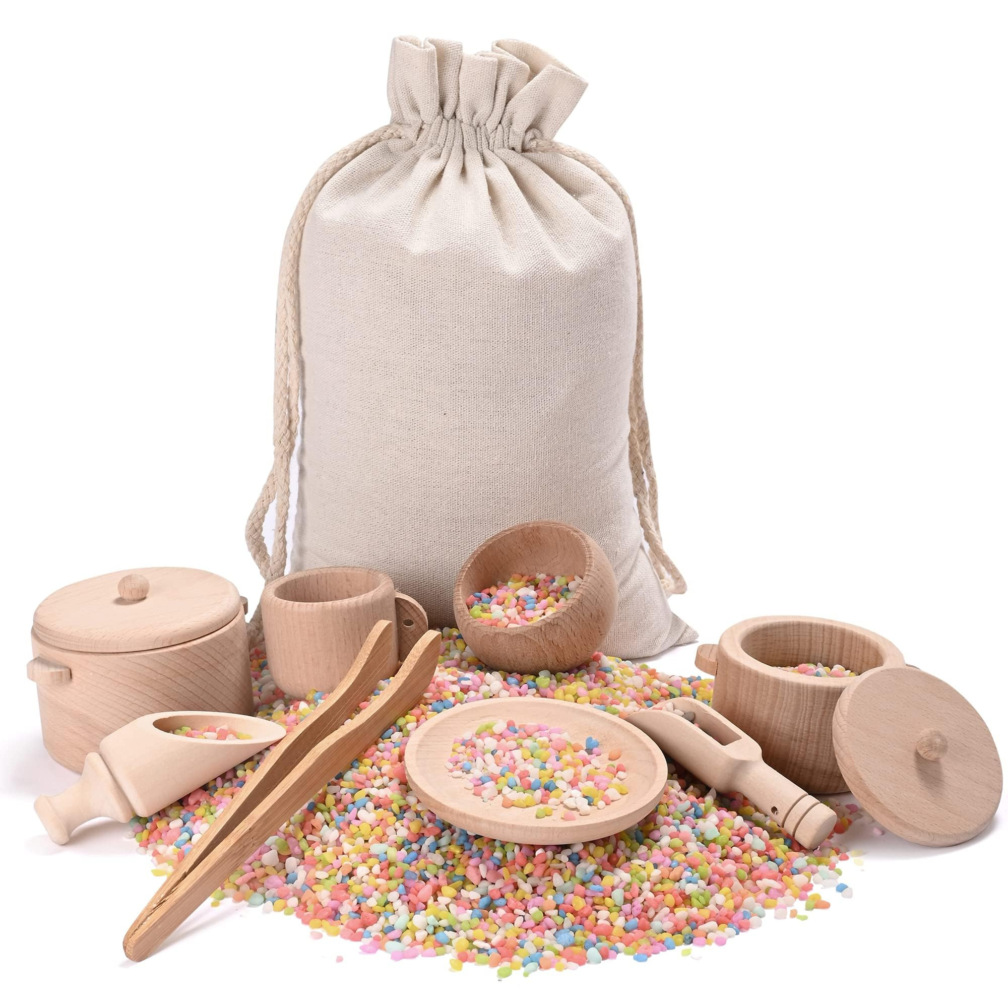 Sensory Bin Toys for Toddlers - Montessori & Waldorf Pretend Play Dish & Tongs - Fine Motor Learn... | Amazon (US)