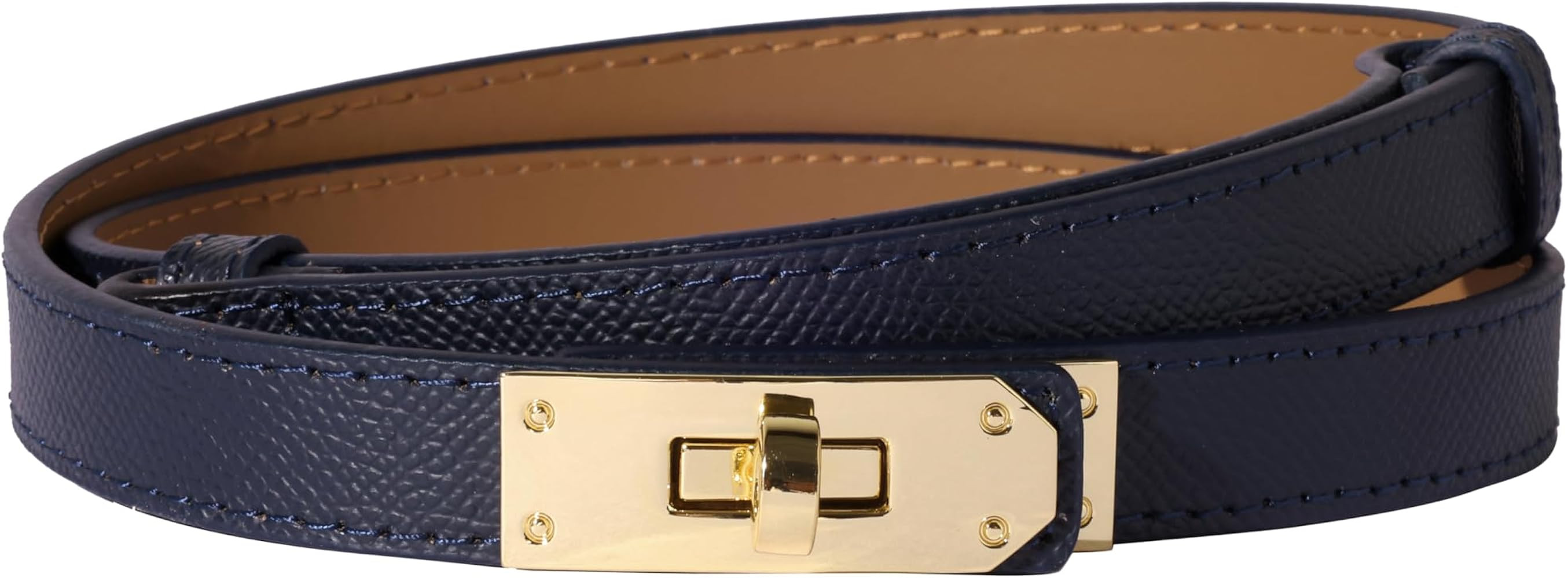 Women Skinny Leather Belt Solid Color Alloy Turn Lock Adjustable Waistband for Dresses Jeans Coat... | Amazon (US)