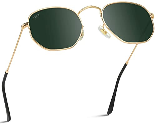 WearMe Pro Polarized Rounded Hexagon Retro Sunglasses | Amazon (US)