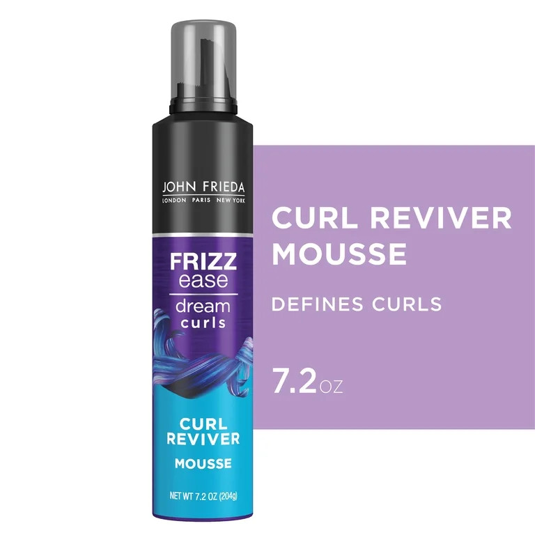 John Frieda Anti Frizz, Frizz Ease Curl Reviver Alcohol-Free Curl Enhancing Mousse, 7.2 fl oz | Walmart (US)
