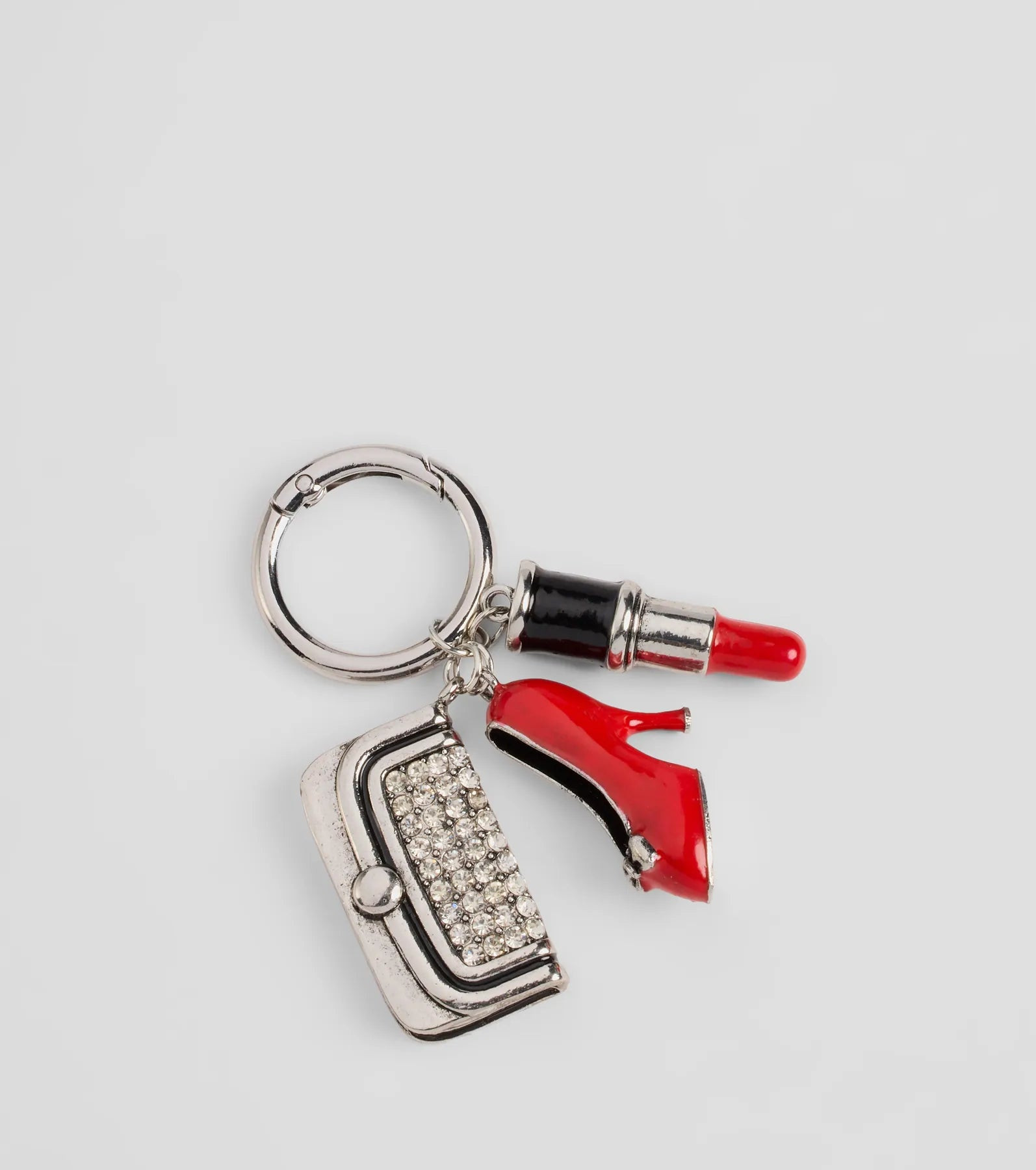 Rhinestone Clutch Lipstick Heel Charm Keychain | Windsor Stores