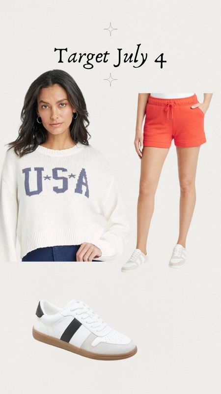 Target July 4th outfit
USA sweater, red shorts, white sneakers 

#LTKFindsUnder100 #LTKShoeCrush #LTKFindsUnder50