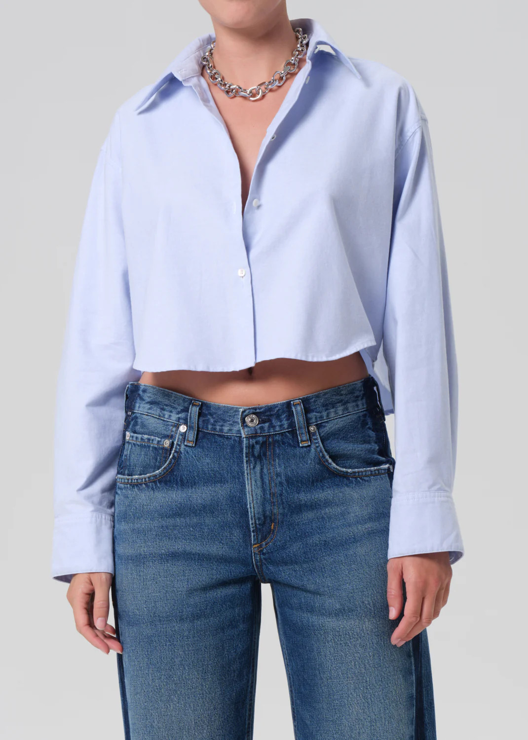 Ana Cropped Shirt in Blue | Citizens of Humanity