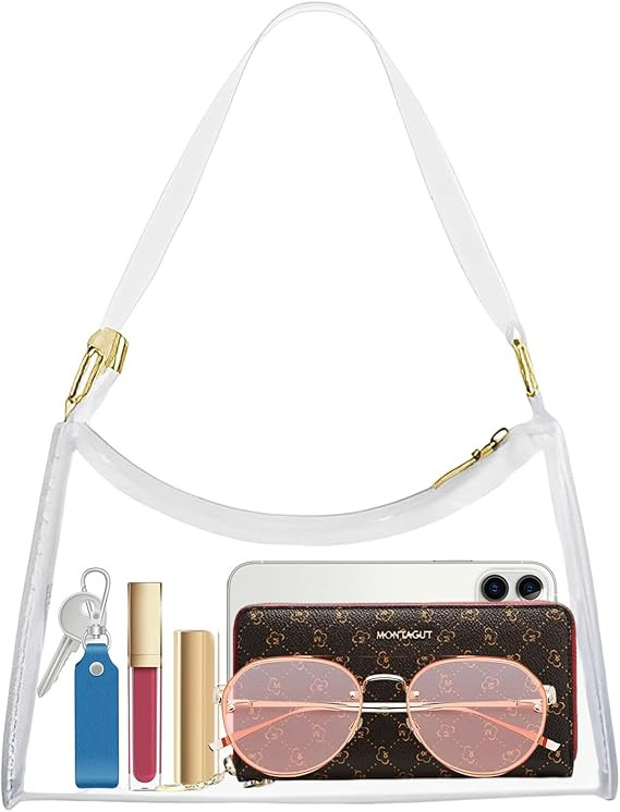 Stadium Approved Clear Bags for Women,Clear Purse Stadium Approved,PVC Clear Bag,Clear Concert Ba... | Amazon (US)