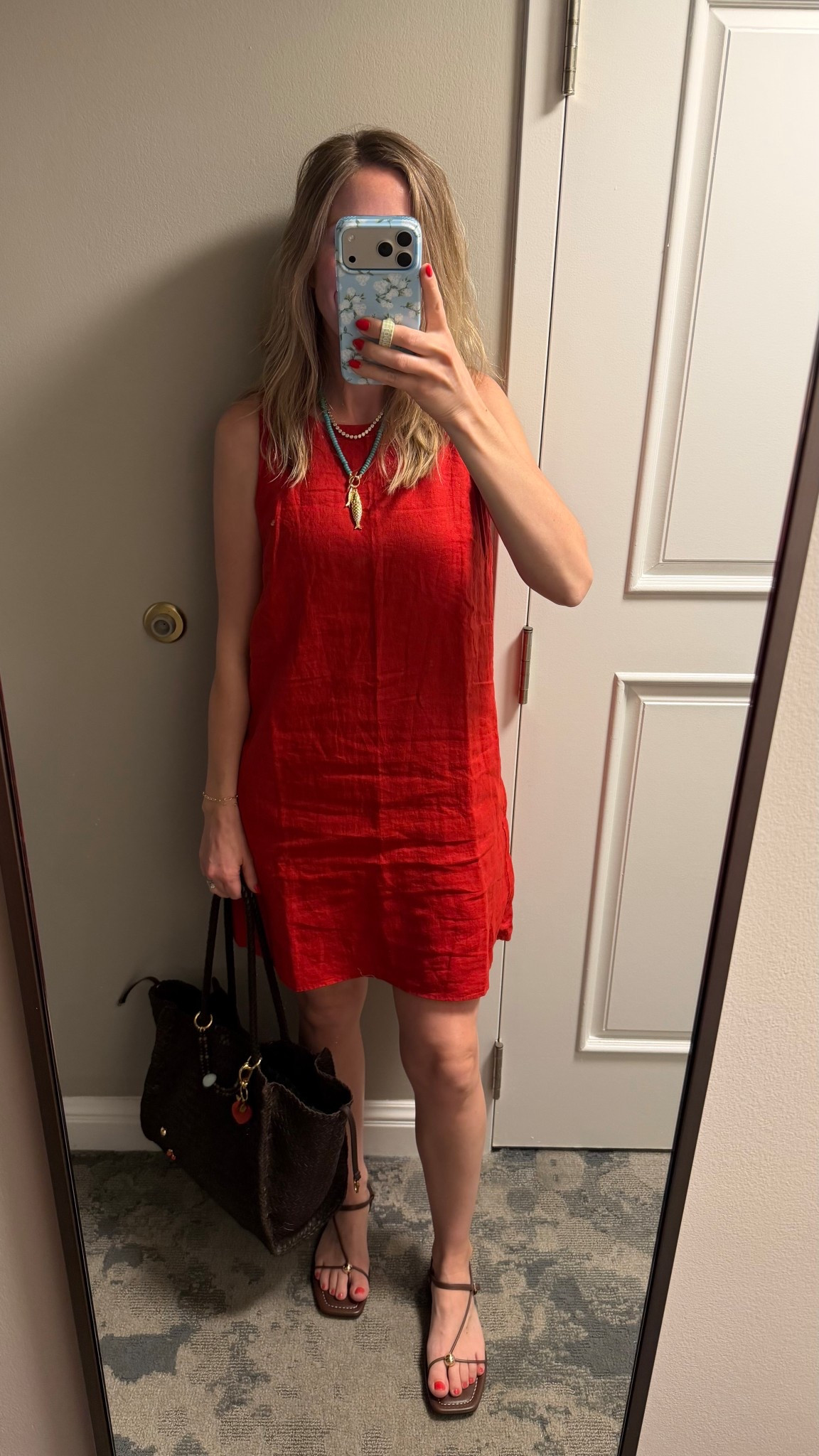 Love this linen dress for warm weather! In a small. Size down if between 