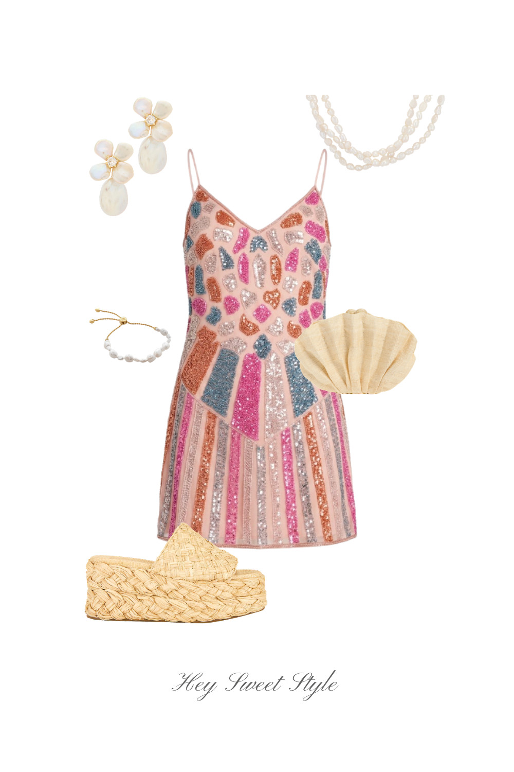 Vacation Outfit: Sequin Mini Dress 🐚 

 