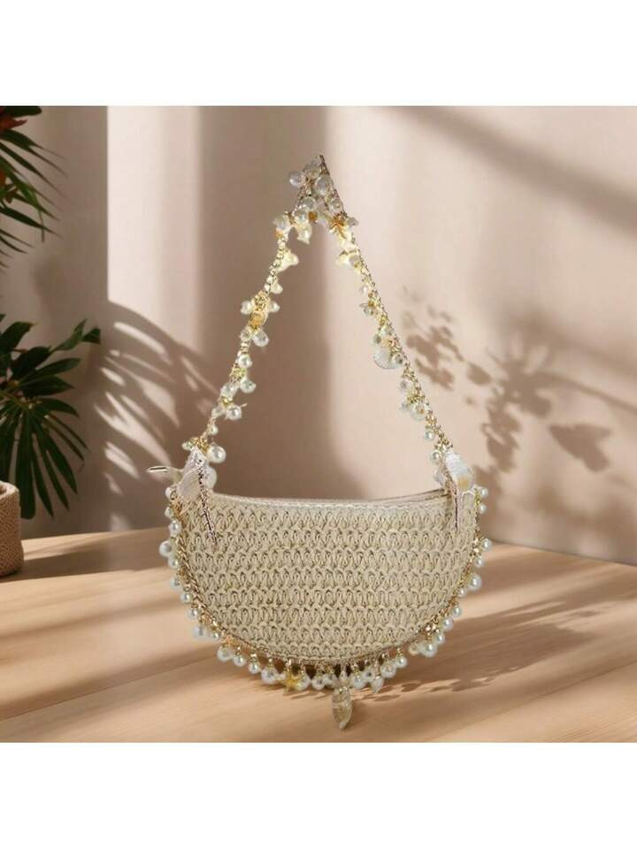 Women Straw Seashell Purse Evening Clutch Evening Bags For Party Wedding Cocktail Prom | SHEIN