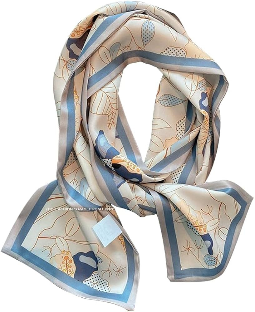Livrerpi Silk Feeling Head Scarf Fashion Satin Hair Scarf Square Long Scarves for Women Gifts | Amazon (US)