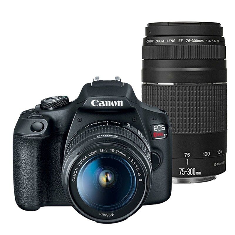 Canon Rebel T7 DSLR Camera with EF-S 18-55mm and EF 75-300mm Lens (Black) | Bed Bath & Beyond