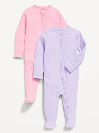 Sleep & Play 2-Way-Zip Footed One-Piece 2-Pack for Baby | Old Navy (CA)