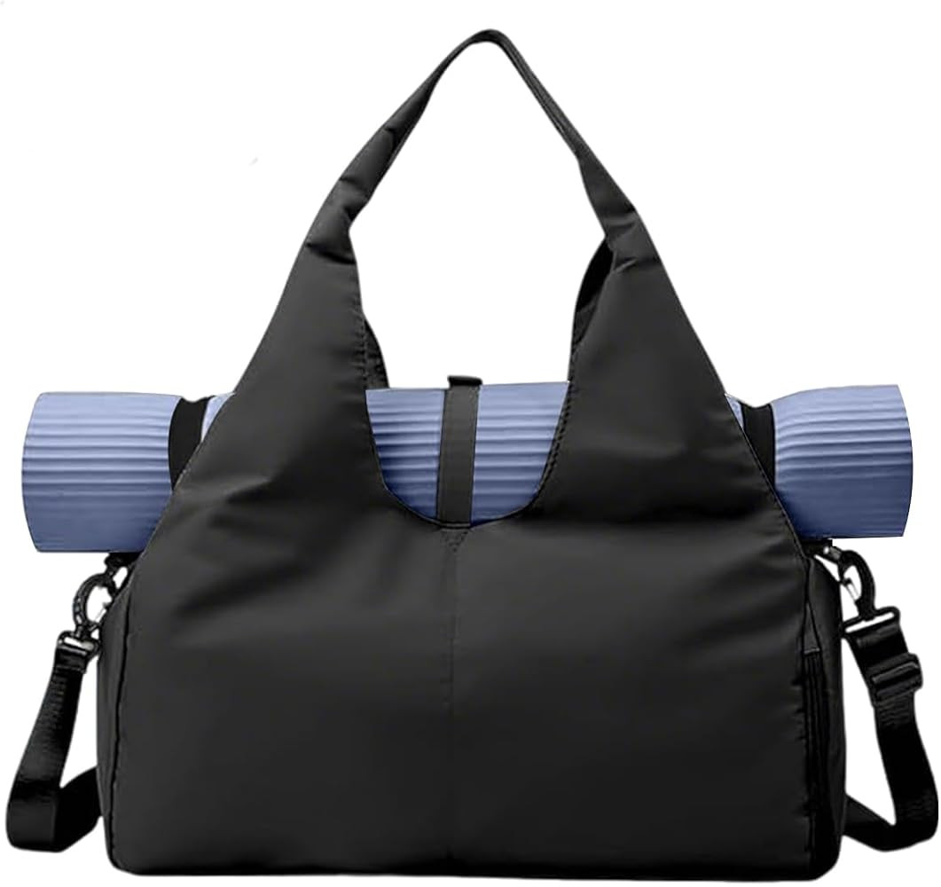 Gym Bag with Yoga Mat Holder Sports Bags with Shoe Compartment & Wet Dry Storage Pockets Travel D... | Amazon (US)
