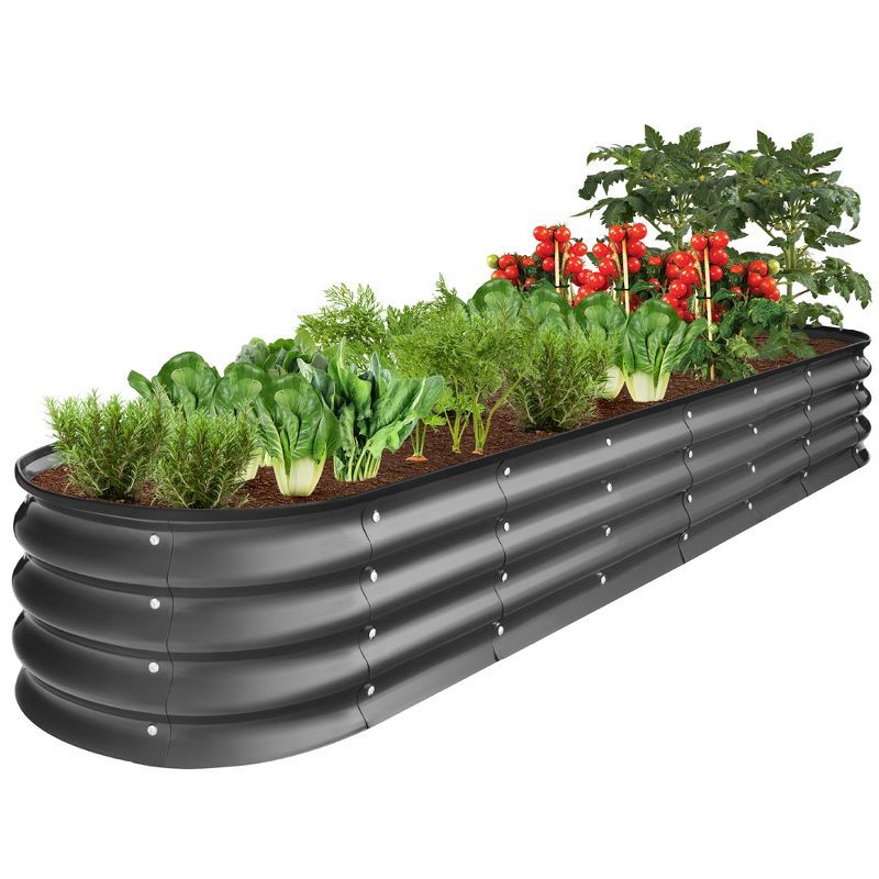 Best Choice Products 8x2x1ft Outdoor Metal Raised Oval Garden Bed, Planter Box for Vegetables, Fl... | Target