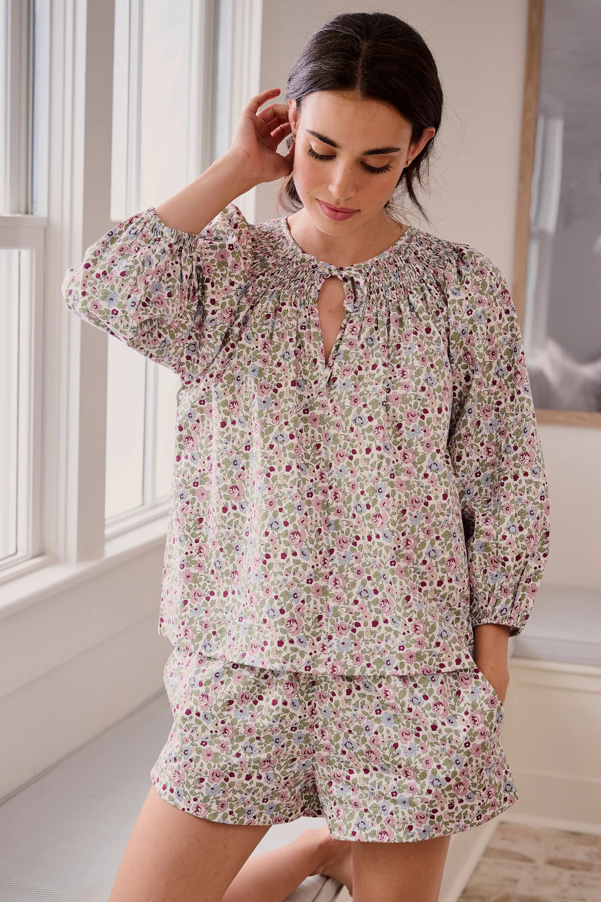 Hammock Shorts Set in Plum Elizabeth Floral | Lake Pajamas