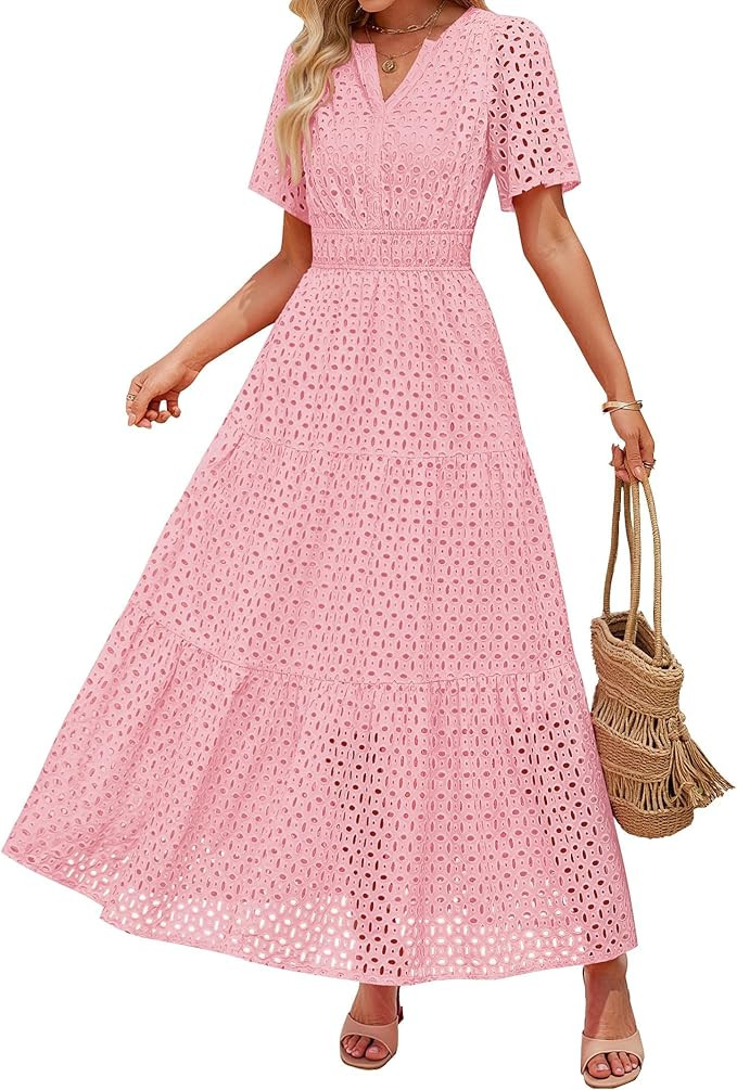 ZESICA Maxi Dress Swing A Line Long Dresses | Amazon (US)