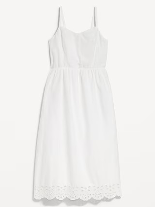 Fit & Flare Eyelet Midi Dress | Old Navy (US)