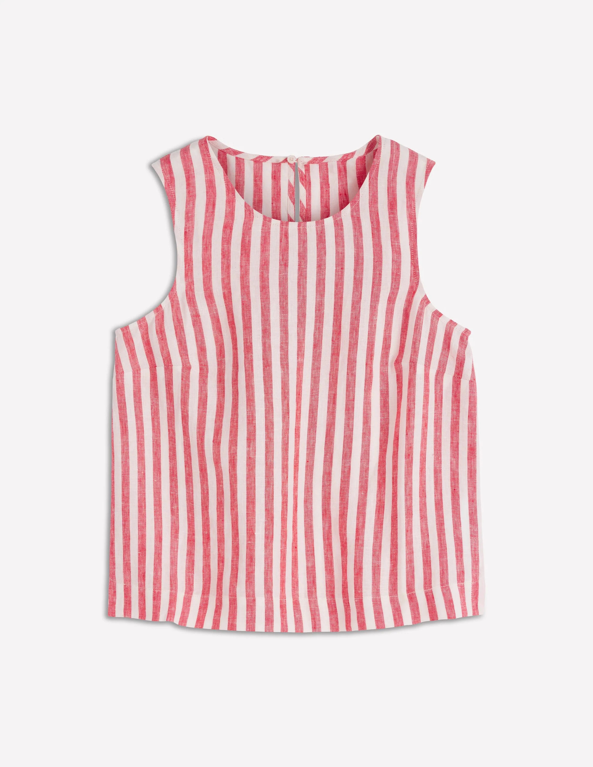 Sofia Linen Top-Bright Cherry Stripe | Boden (US)