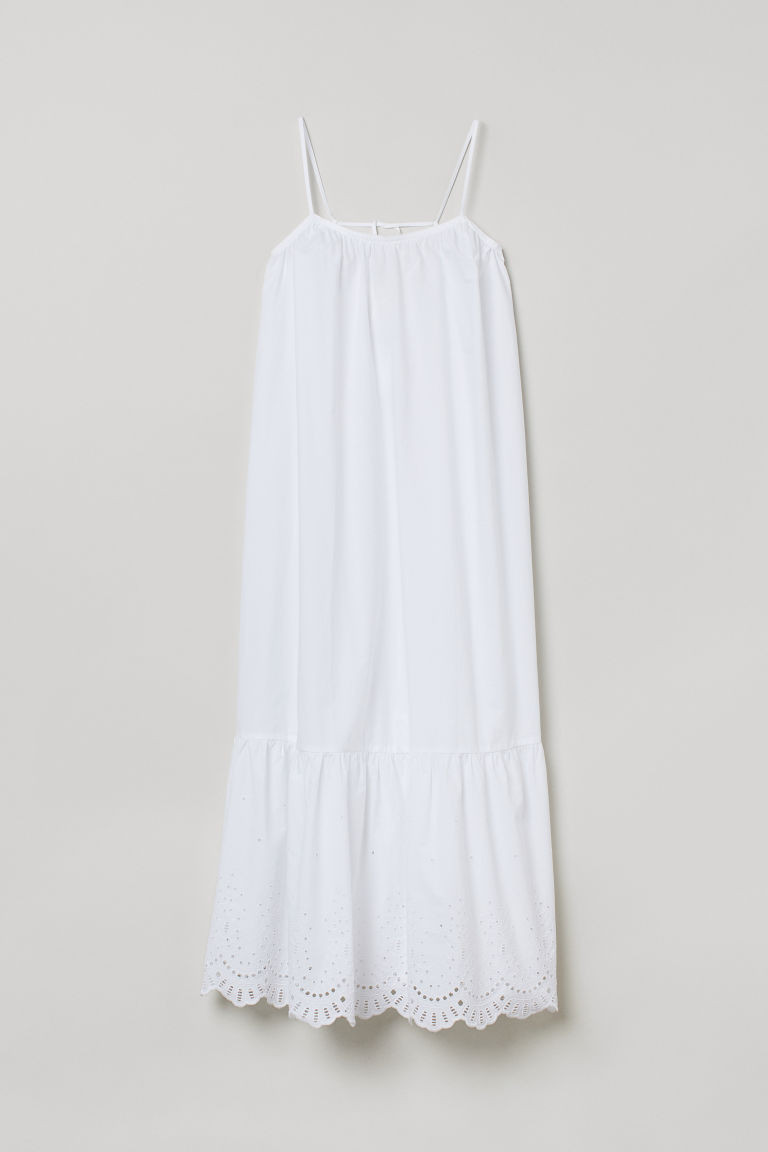 H & M - Long Poplin Dress - White | H&M (US + CA)