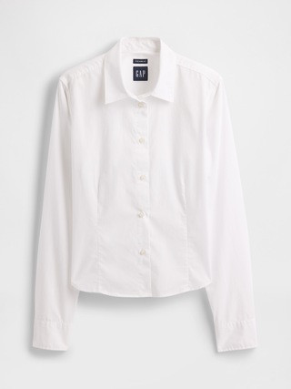 Organic Cotton Fitted Crop Shirt | Gap (US)