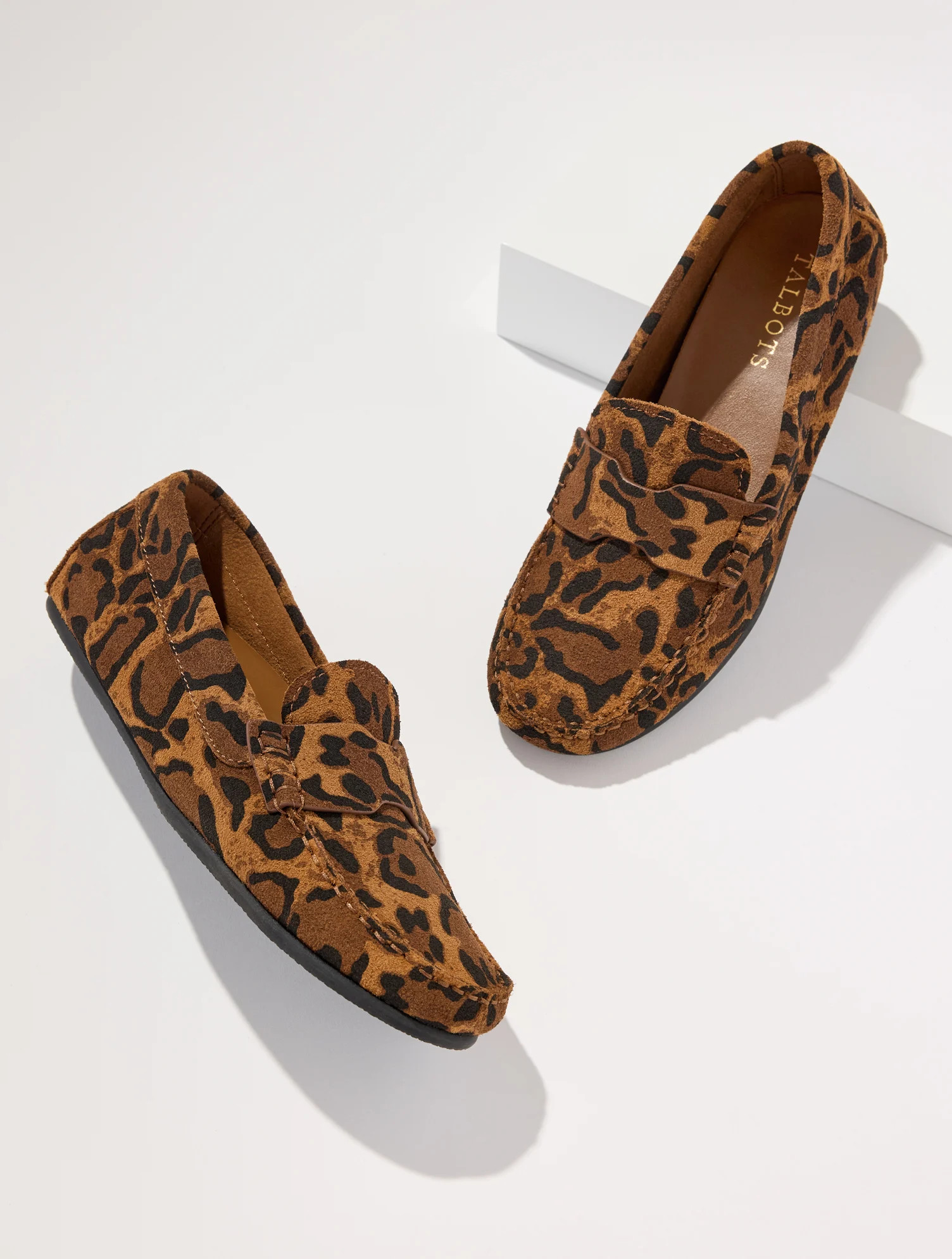 Parker Suede Moccasins Shoes - Printed - Dark Brown - 6 1/2 M Talbots | Talbots