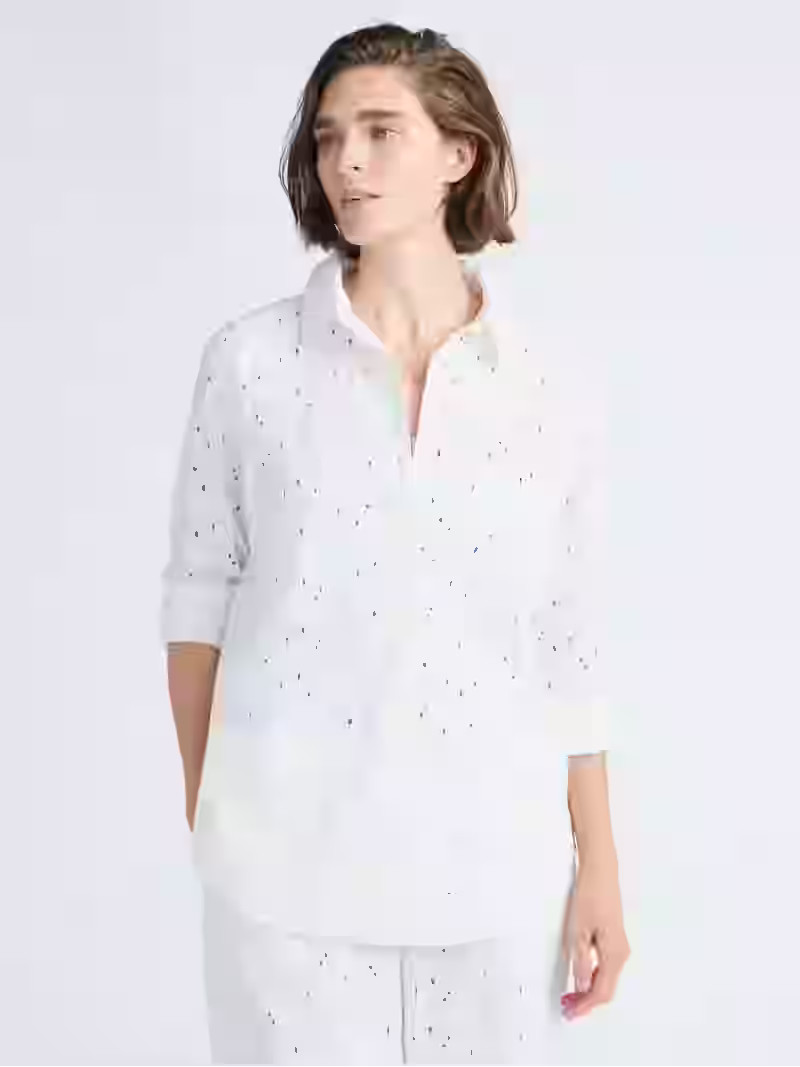 Free Assembly Women's Cotton Eyelet Coverup Tunic Shirt, Sizes XXS-XXL - Walmart.com | Walmart (US)