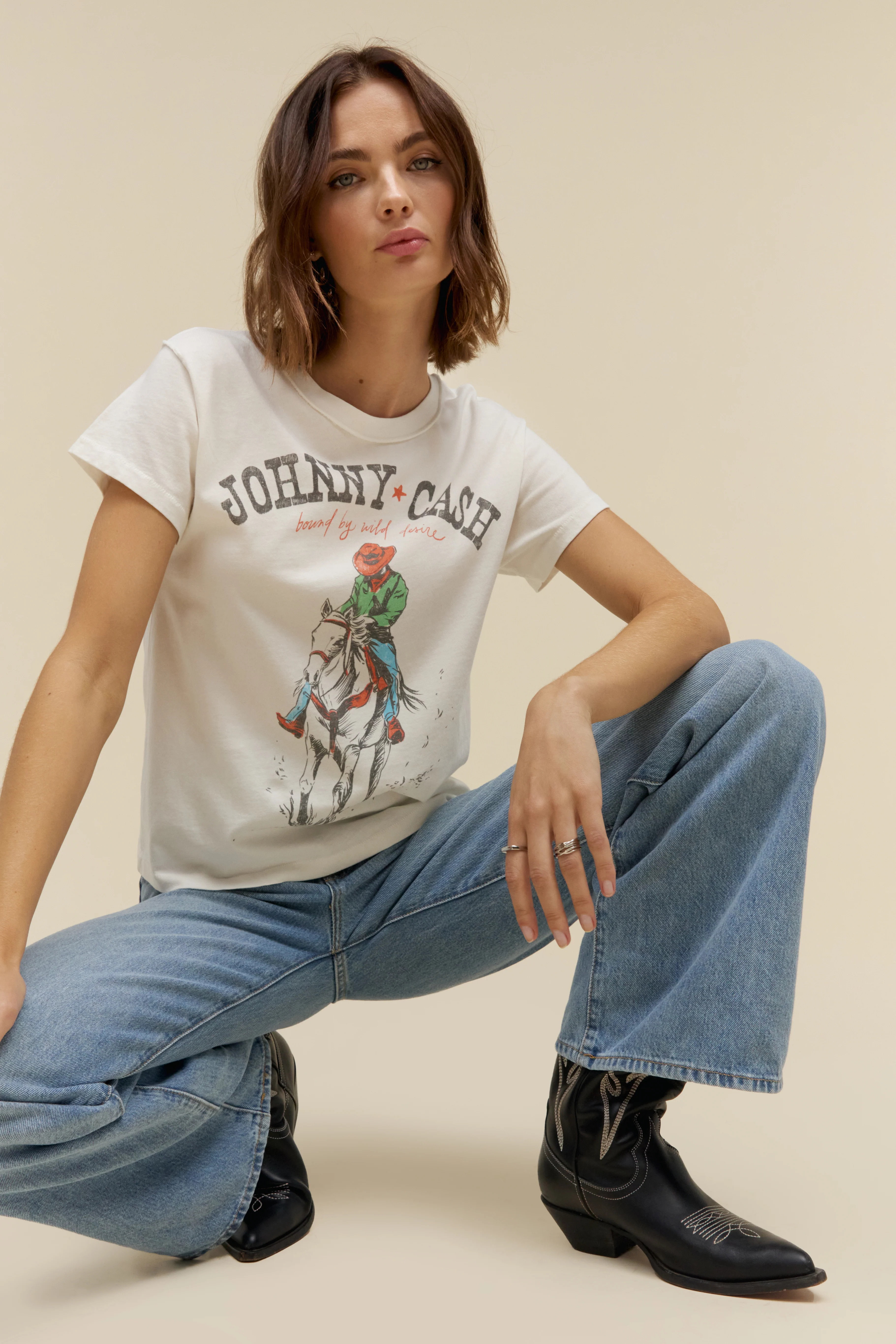 Johnny Cash Bound By Wild Desire Reverse GF Tee | Daydreamer