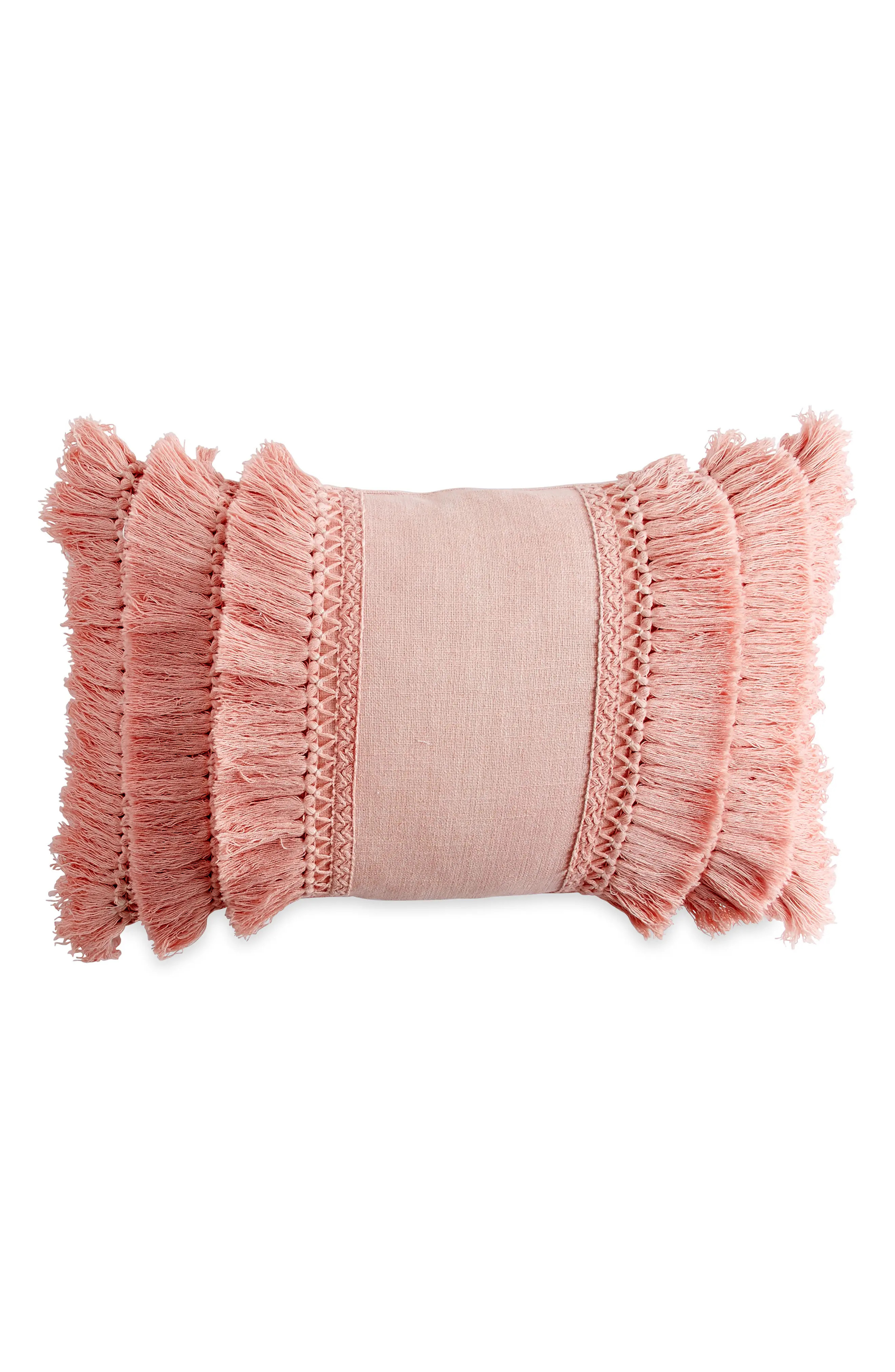 Peri Home Fringe Pillow, Size One Size - Pink | Nordstrom