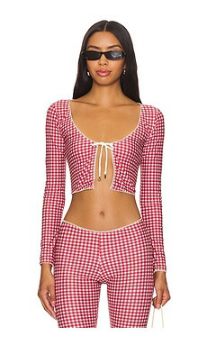 Jaded London Cardigan With Picot Trim in Red Gingham from Revolve.com | Revolve Clothing (Global)