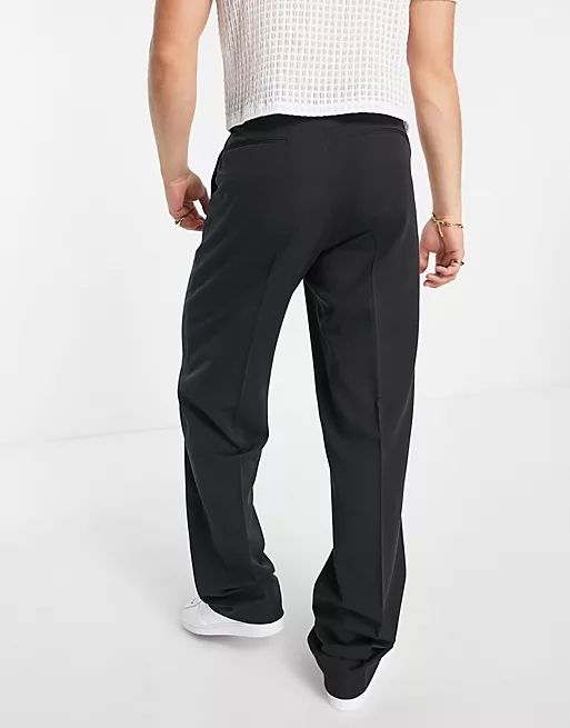 ASOS DESIGN wide smart sweatpants in black | ASOS (Global)