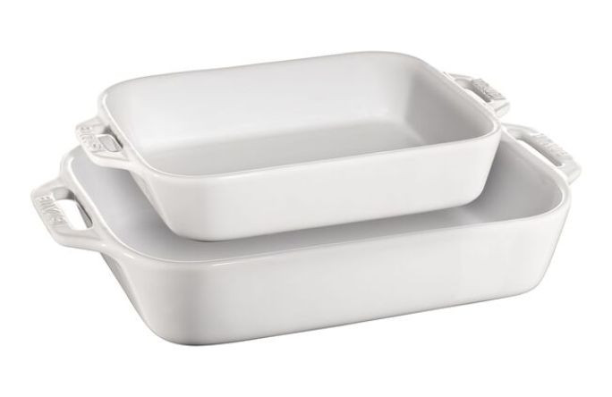 Staub Stoneware 2-pc, Rectangular Baking Dish Set, white | The ZWILLING Group Cutlery & Cookware