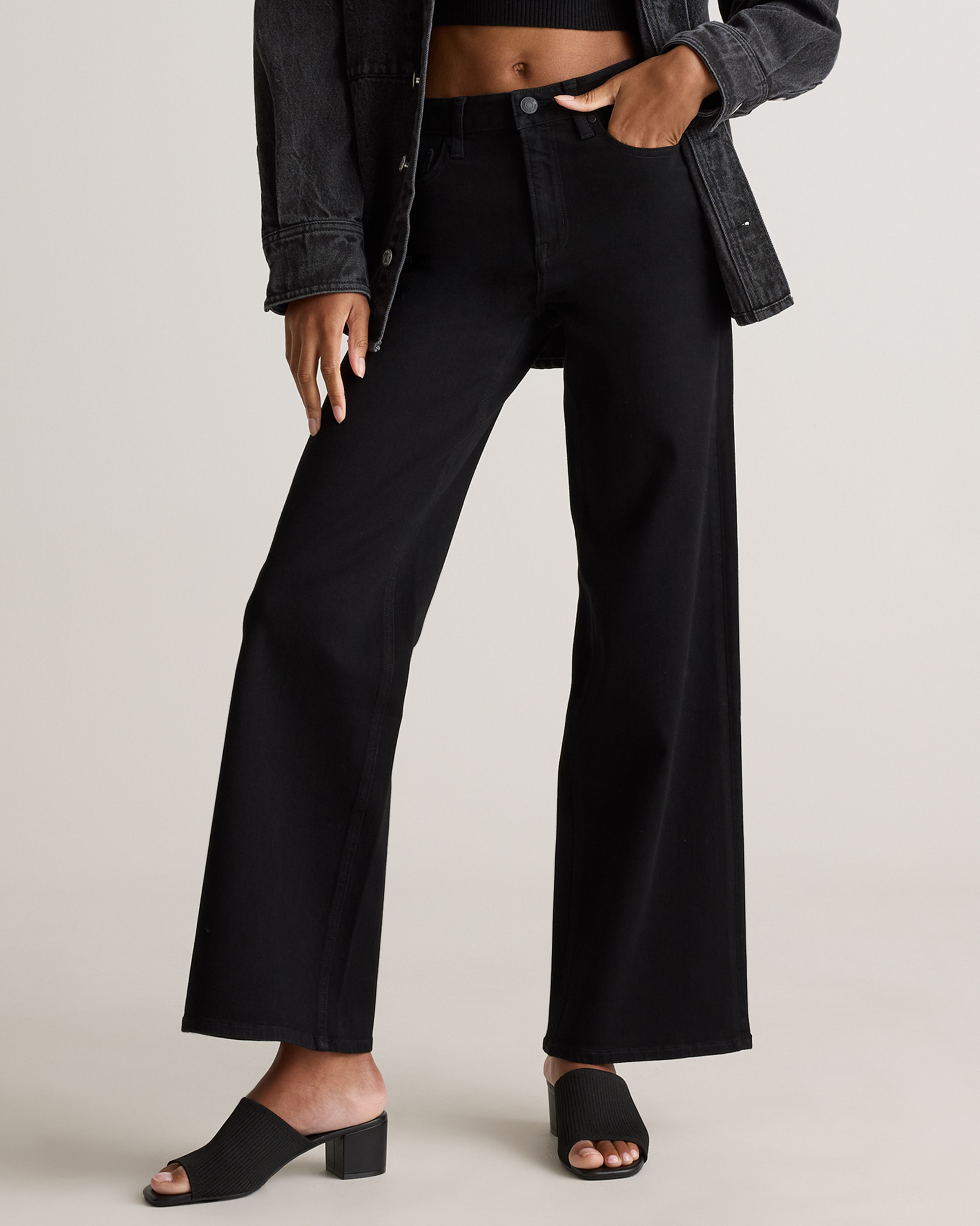 Stretch High Rise Wide Leg Jeans | Quince