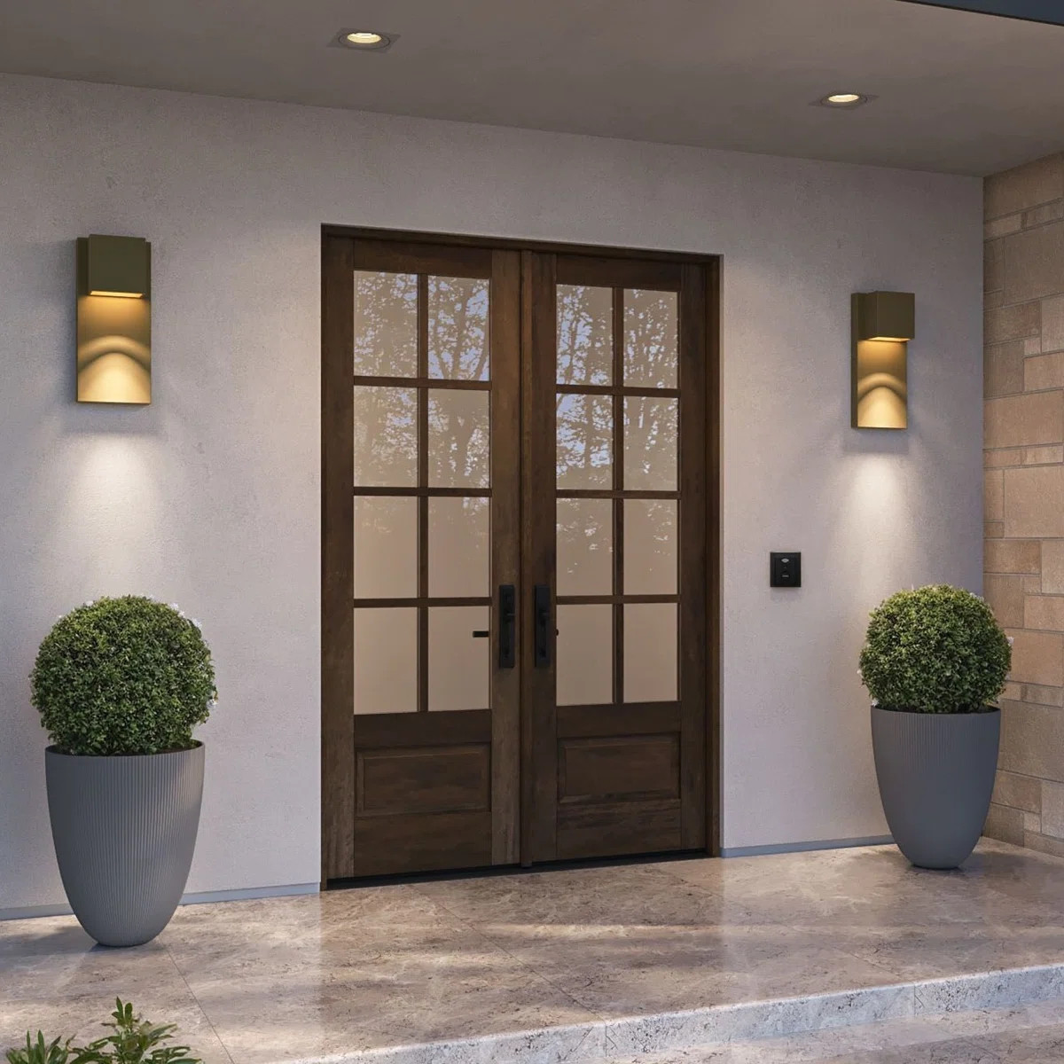 G7508-SW-96 | 96" Double Door, RTA Prehung Exterior, SDL 8 Lite, 3/4 Lite, 1 Panel, Unfinished Ma... | Wayfair North America