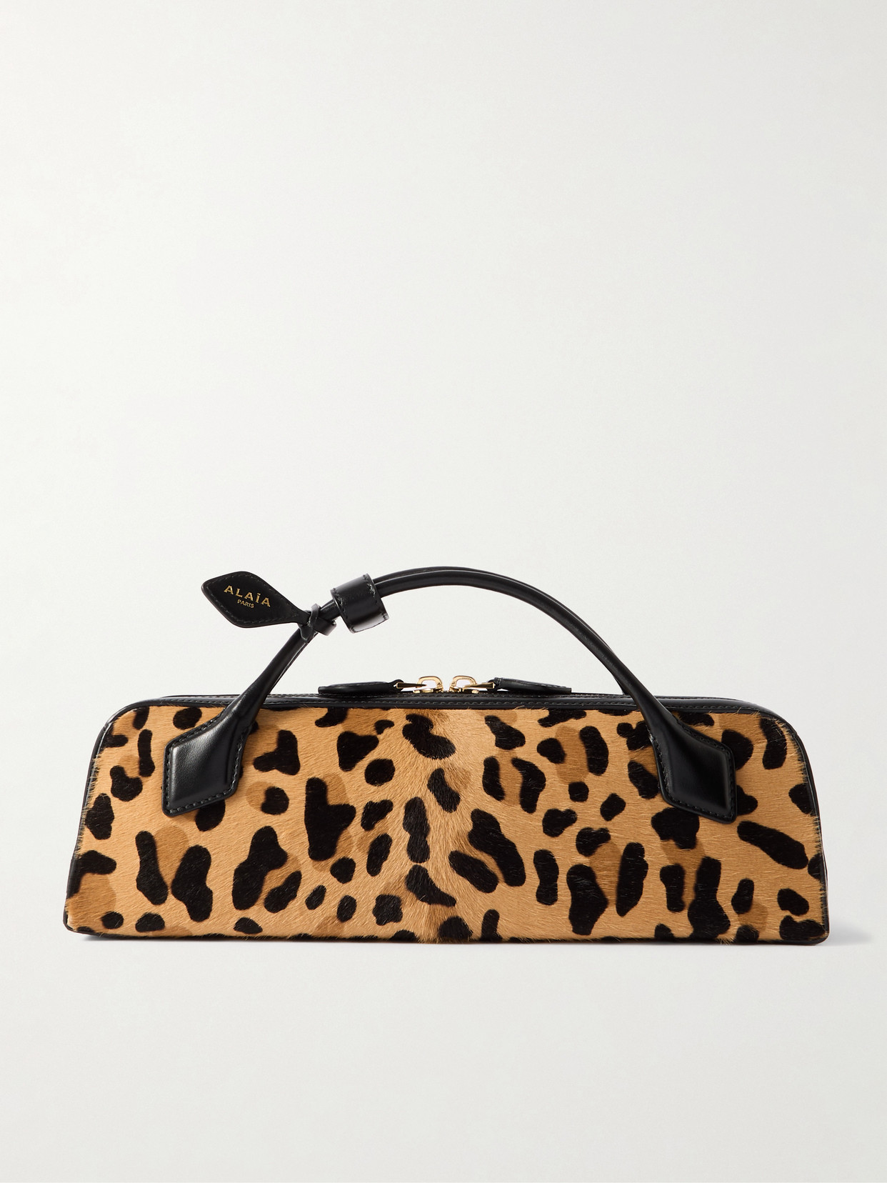 Alaïa - Le Teckel Leather-trimmed Leopard-print Calf Hair Clutch - Leopard print | NET-A-PORTER (UK & EU)