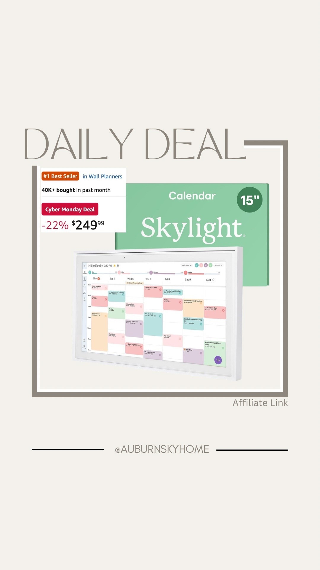 If you’ve been thinking about the Skylight Calendar, now’s the time to buy! With three kids and about 45 different team/work schedules, this is the reason I can stay on top of it all. #worthit

#LTKCyberWeek #LTKselfcare #LTKmomlife