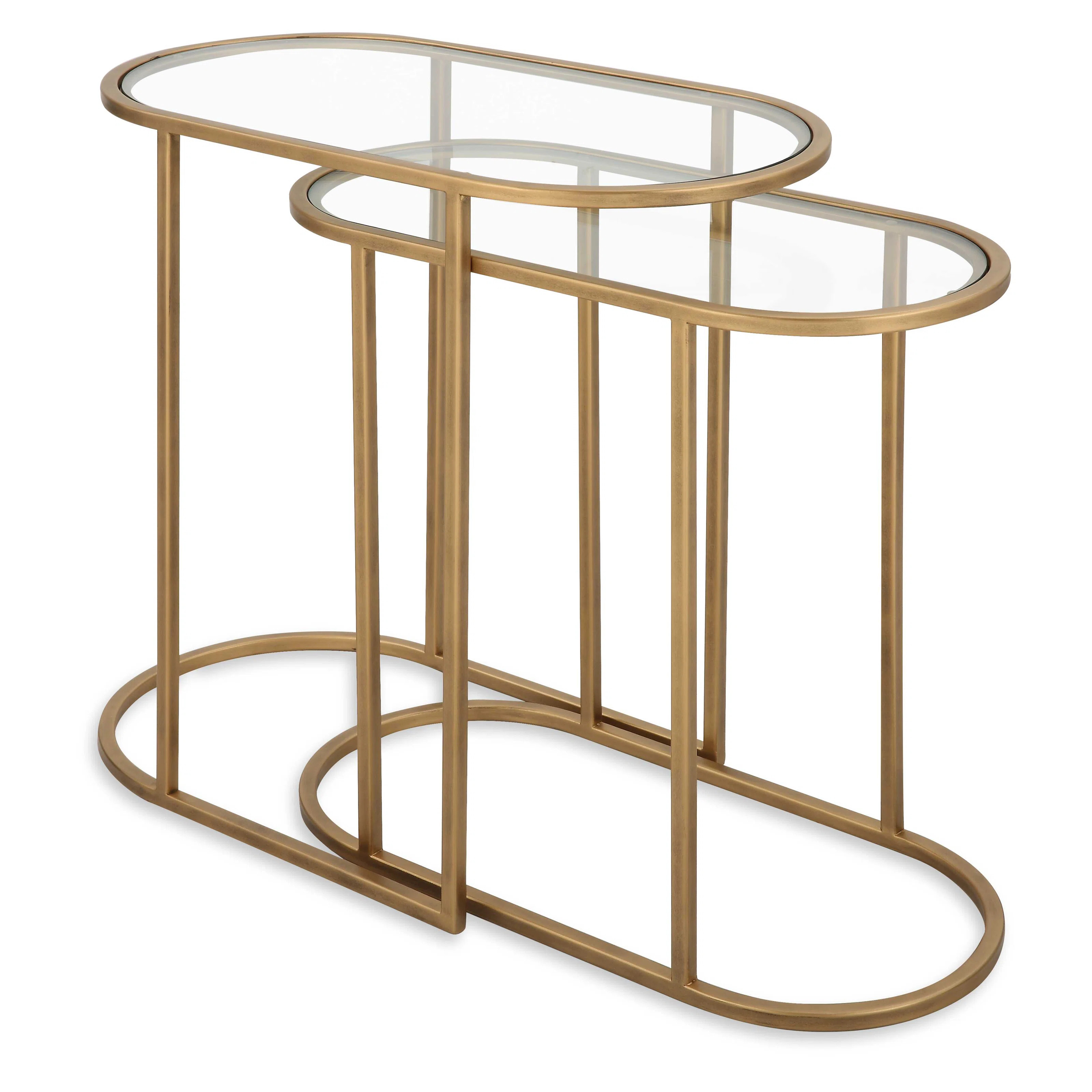 Lutterworth Glass Top Nesting Tables | Wayfair North America