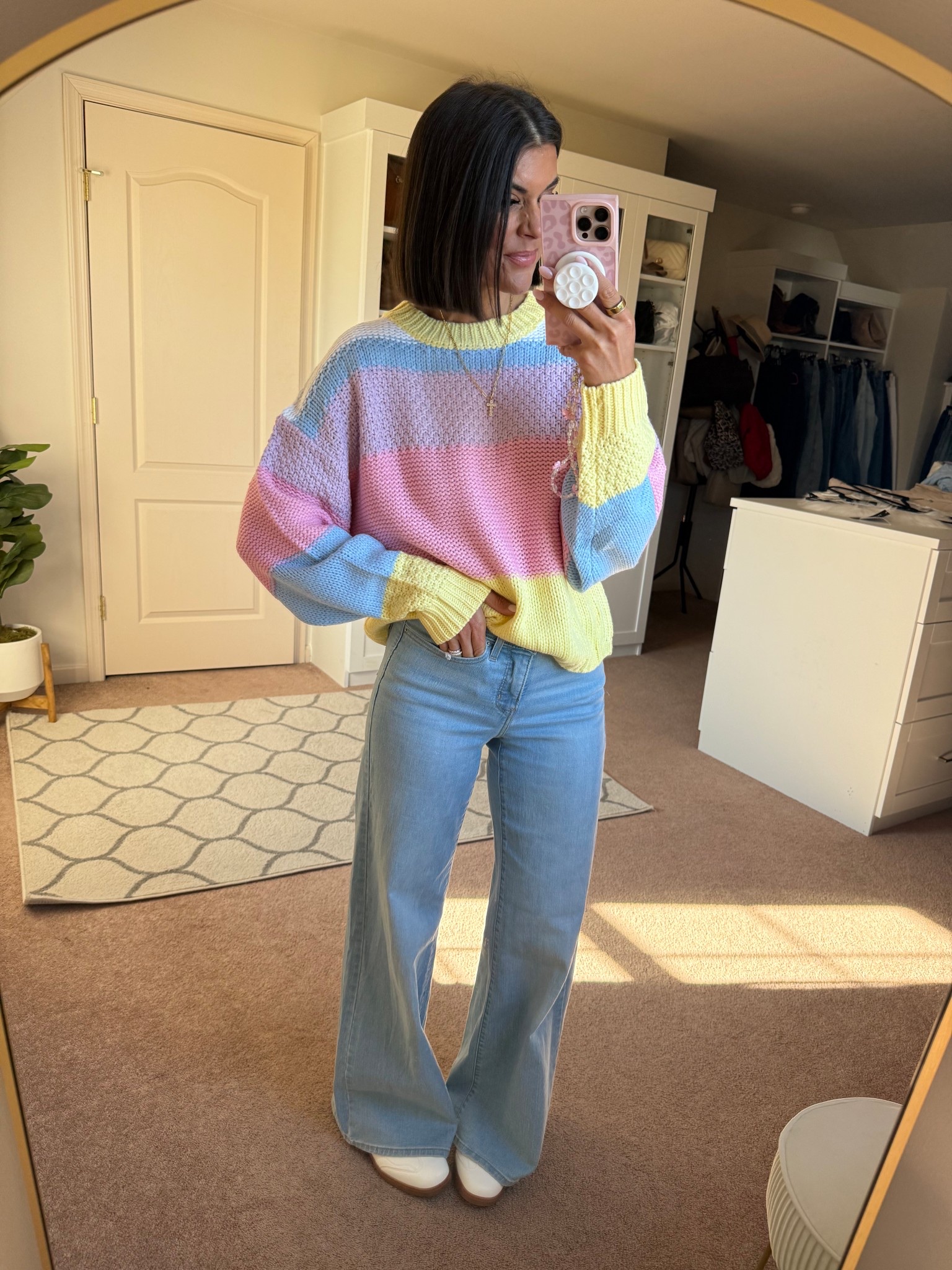 size small in sweater, size 26 in jeans Sneakers tts

#LTKSaleAlert #LTKSeasonal