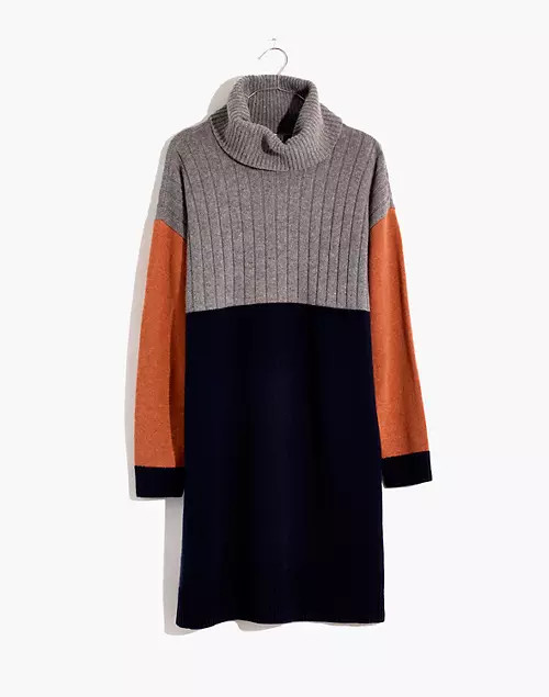 Colorblock Turtleneck Sweater Dress | Madewell