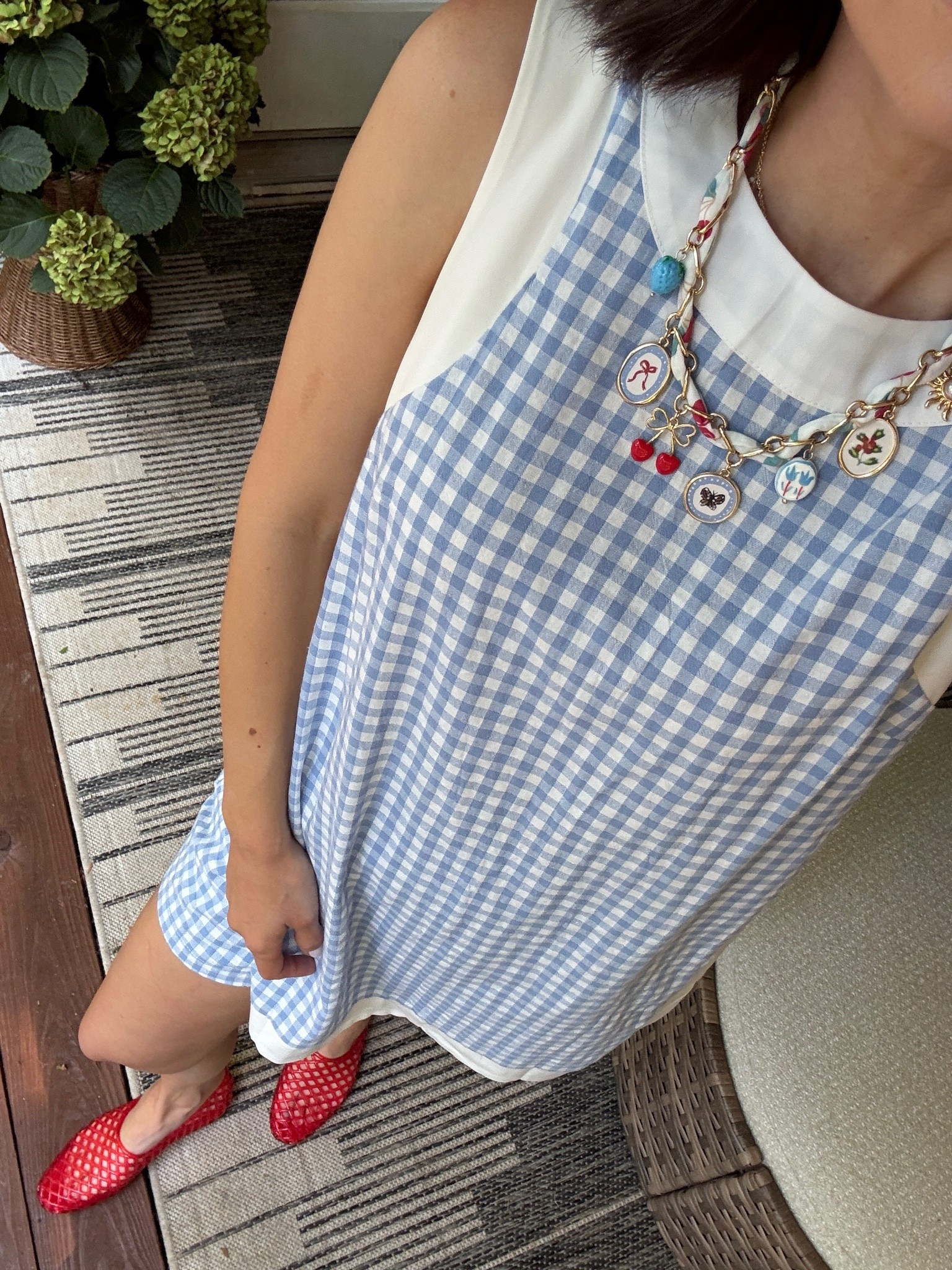 Gingham set : wearing s
Red jellies : size down 

Nursing friendly // Fourth of July outfit // mom style

#LTKgrwm #LTKootd #LTKmomlife