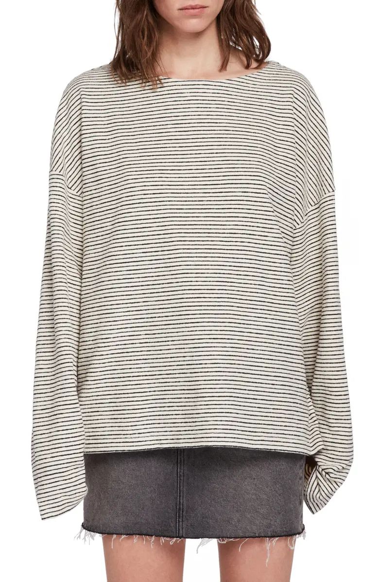 Adelise Stripe Long Sleeve Cotton Tee | Nordstrom