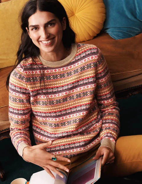 Louise Fair Isle Sweater - Metallic, Multi Fairisle | Boden US | Boden (US)