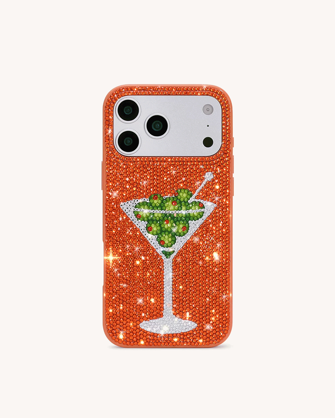 Olive Martini Artificial Crystal Phone Case - Orange | JW PEI US